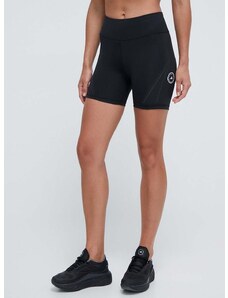 Kratke hlače za trčanje adidas by Stella McCartney TruePace boja: crna, s tiskom, visoki struk