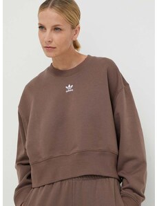 Dukserica adidas Originals Adicolor Essentials Crew Sweatshirt za žene, boja: smeđa, s aplikacijom, IR5971