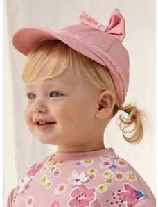 Pamučna kapa sa šiltom za bebe Mayoral boja: ružičasta, s aplikacijom