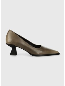 Kožne salonke Vagabond Shoemakers TILLY boja: siva, s debelom potpeticom
