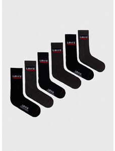 Čarape Levi's 6-pack boja: siva