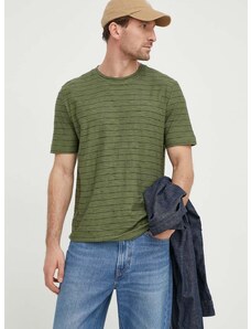 Pamučna majica Marc O'Polo za muškarce, boja: zelena, s uzorkom
