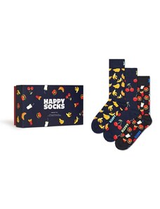 Čarape Happy Socks Gift Box Food 3-pack boja: tamno plava