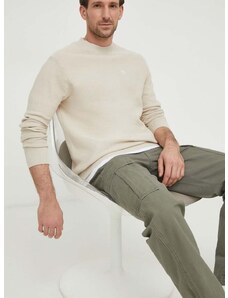 Pamučni pulover G-Star Raw boja: bež, lagani