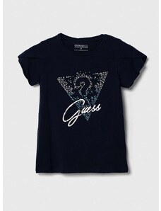Dječja majica kratkih rukava Guess boja: tamno plava