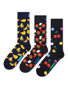 Čarape Happy Socks Classic Banana 3-pack boja: crna