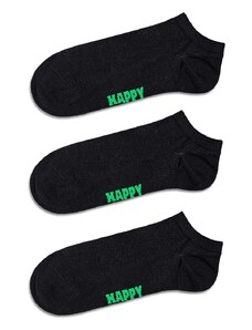 Čarape Happy Socks Solid Low 3-pack boja: crna