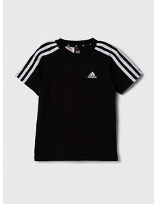 Dječja pamučna majica kratkih rukava adidas LK 3S CO boja: crna, bez uzorka