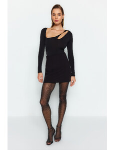 Trendyol Black Fitted Accessory Knitted Bodysuit