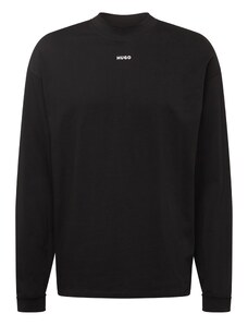 HUGO Sweater majica 'Dapaso' crna / bijela