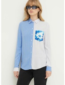 Košulja Desigual FLOWER POCKET za žene, regular, s klasičnim ovratnikom, 24SWCW06