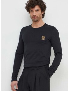 Majica dugih rukava Versace 2-pack za muškarce, boja: crna, bez uzorka