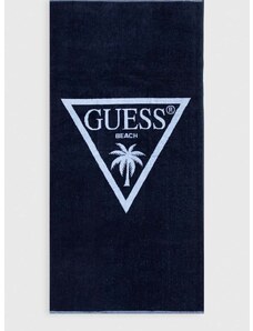 Dječji pamučni ručnik Guess boja: tamno plava