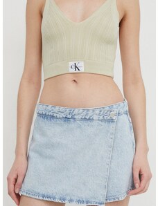 Traper kratke hlače Calvin Klein Jeans za žene, bez uzorka, visoki struk