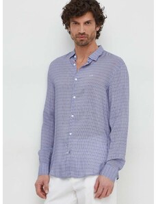 Košulja Armani Exchange za muškarce, boja: ljubičasta, regular, s klasičnim ovratnikom, 3DZC48 ZNRNZ