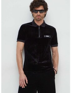 Polo majica Versace Jeans Couture za muškarce, boja: crna, bez uzorka