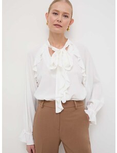Bluza s dodatkom svile Marella boja: bijela, bez uzorka
