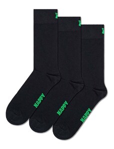 Čarape Happy Socks Solid Socks 3-pack boja: crna