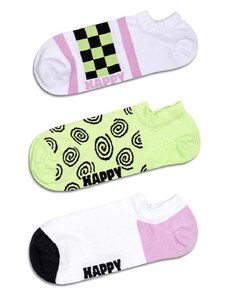Čarape Happy Socks Checked Stripe No Show Socks 3-pack