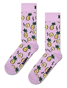 Čarape Happy Socks Pineapple Sock boja: ljubičasta
