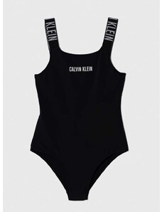 Dječji jednodijelni kupaći kostim Calvin Klein Jeans boja: crna
