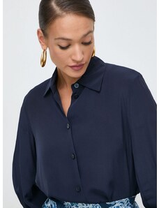 Košulja Armani Exchange za žene, boja: tamno plava, relaxed, s klasičnim ovratnikom, 3DYC09 YNXZZ