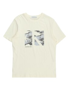 Calvin Klein Jeans Majica 'Serenity' golublje plava / tamo siva / bijela