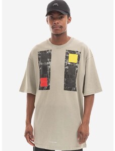 Pamučna majica A-COLD-WALL* Relaxed Cubist T-shirt COLD LIGHT GREY boja: siva, s uzorkom, ACWMTS097-COLDGREY
