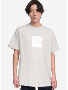 Pamučna majica A-COLD-WALL* Foil Grid SS T-Shirt boja: siva, s tiskom, ACWMTS110-BONE