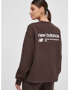 Dukserica New Balance za žene, boja: smeđa, s tiskom