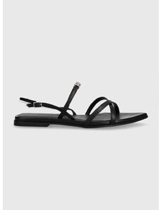 Kožne sandale HUGO Ellye za žene, boja: crna, 50517495