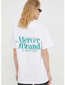Pamučna majica Mercer Amsterdam boja: bijela, s tiskom