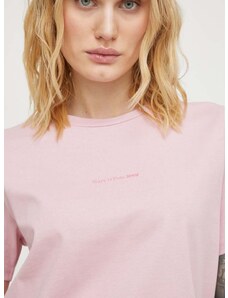 Pamučna majica Marc O'Polo za žene, boja: ružičasta