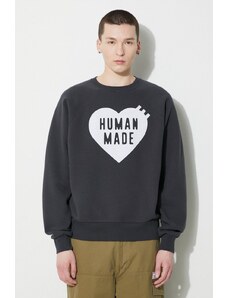Dukserica Human Made Sweatshirt za muškarce, boja: siva, s kapuljačom, s tiskom, HM26CS041
