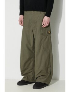 Pamučne hlače Human Made Military Easy Pants boja: zelena, cargo kroj, HM27PT002