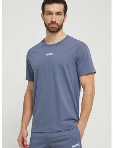Homewear majica kratkih rukava HUGO boja: siva, s tiskom