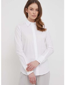 Košulja Calvin Klein za žene, boja: bijela, regular, s klasičnim ovratnikom