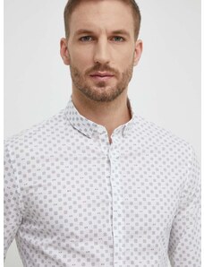 Košulja Armani Exchange za muškarce, boja: bijela, slim, s button-down ovratnikom, 3DZC25 ZNEAZ