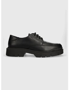 Kožne cipele HUGO Denzel za muškarce, boja: crna, 50517228