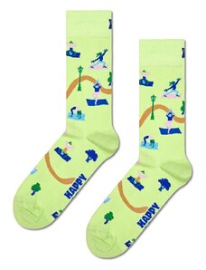 Čarape Happy Socks Yoga In The Park Sock boja: zelena
