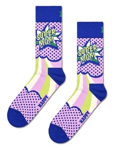Čarape Happy Socks Super Mom Sock za žene, boja: ljubičasta