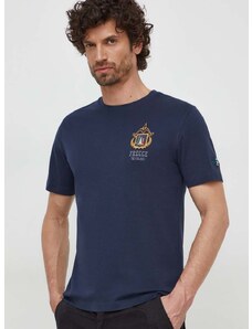 Pamučna majica Aeronautica Militare za muškarce, boja: tamno plava, s aplikacijom