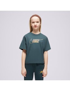 Nike T Shirt G Nsw Tee Boxy Metallic Hbr Girl Dječji Odjeća Majice FJ6785-328 Zelena