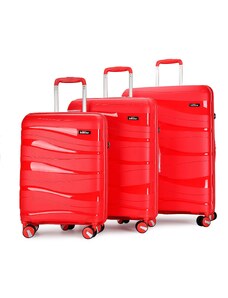 "Flow" set kofera na 4 kotača s TSA bravom, crveni | BONTOUR