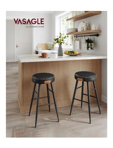 Barske stolice, set od dvije kuhinjske stolice, crne | VASAGLE