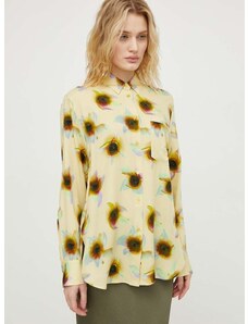 Košulja PS Paul Smith za žene, boja: žuta, regular, s klasičnim ovratnikom