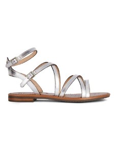 Kožne sandale Geox D SOZY S za žene, boja: srebrna, D15LXG 000N6 C1007
