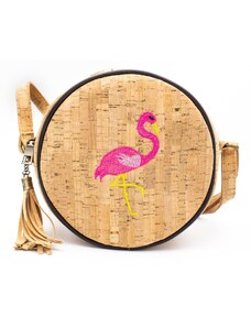 CORK Okrogla torbica iz plute - Flamingo