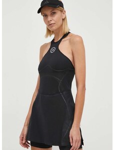 Sportska haljina adidas by Stella McCartney Truepace boja: crna, mini, širi se prema dolje