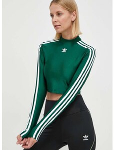 Majica dugih rukava adidas Originals za žene, boja: zelena, s poludolčevitom